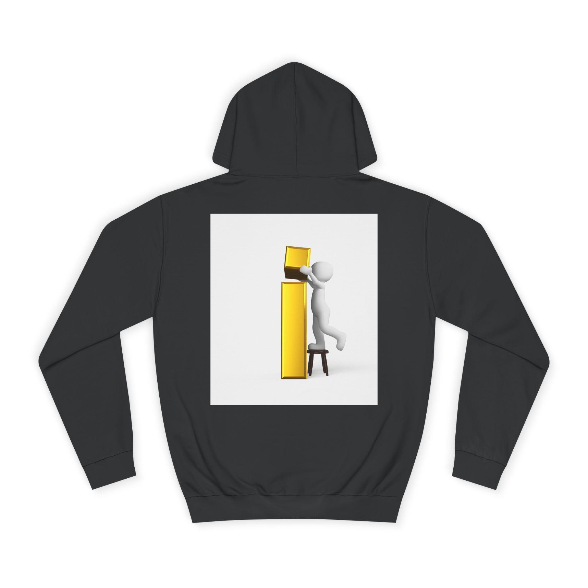 Stick Figure Building Letter i Hoodie | Minimal Illustration