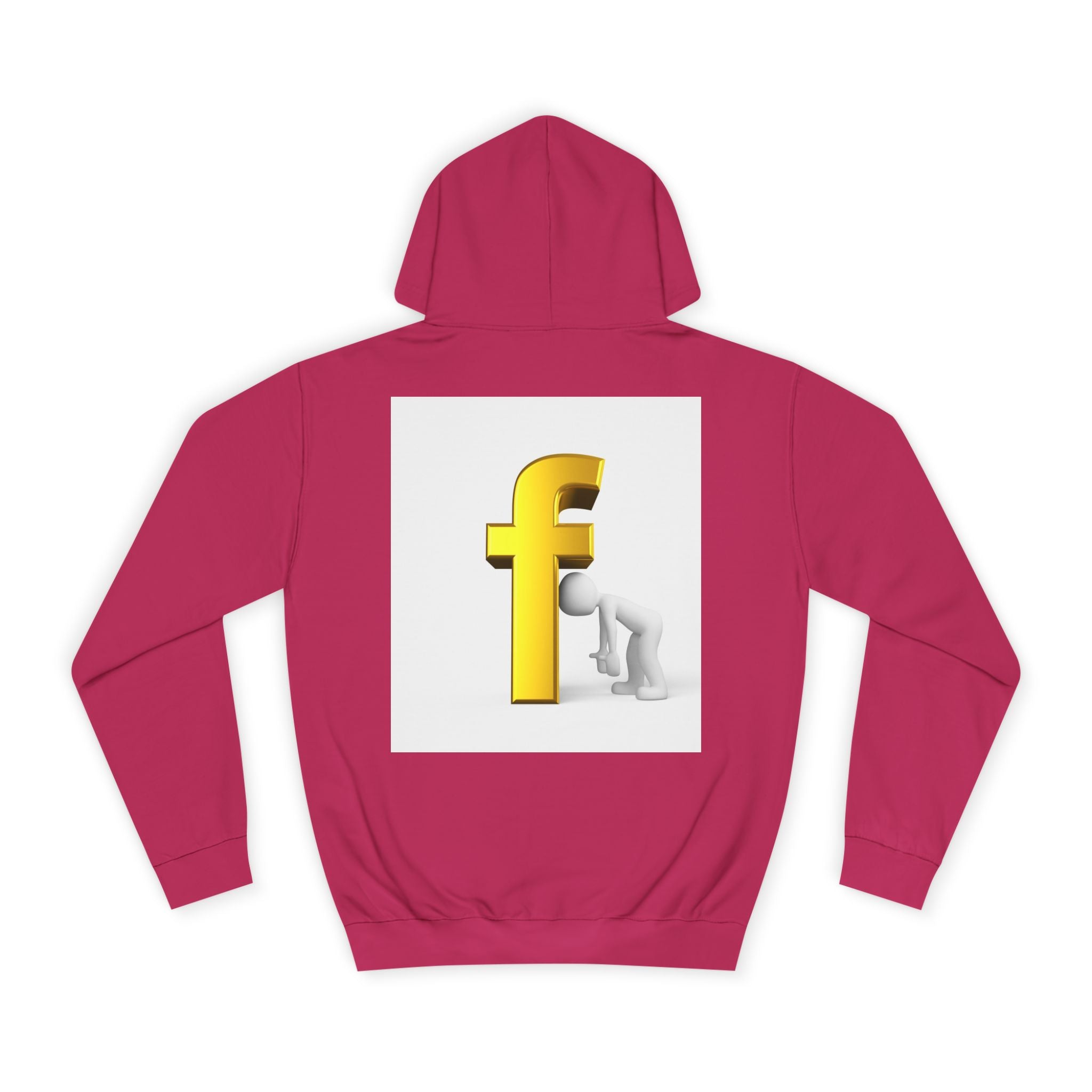 Yellow 3D Letter F Kneeling Figure Hoodie | Typography Graphic