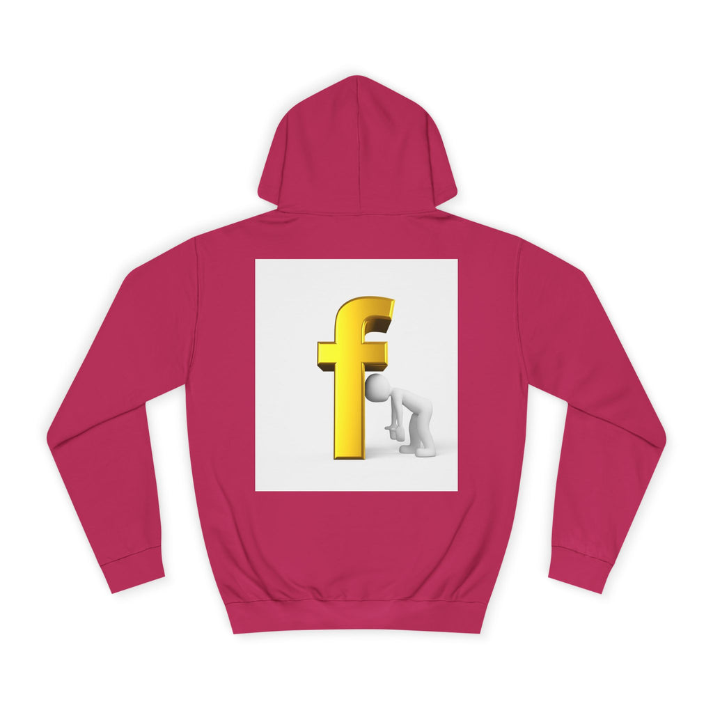 Yellow 3D Letter F Kneeling Figure Hoodie | Typography Graphic