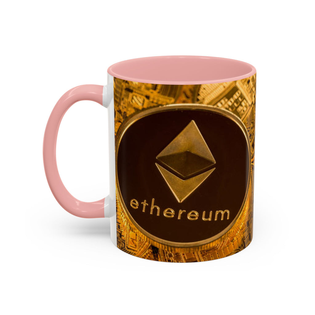 Ethereum Coin Accent Mug | Crypto Logo Coffee Mug
