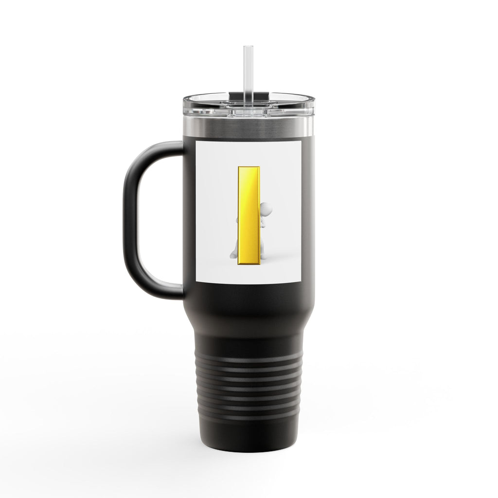 Yellow Letter i Character Travel Mug | 40oz Insulated Tumbler