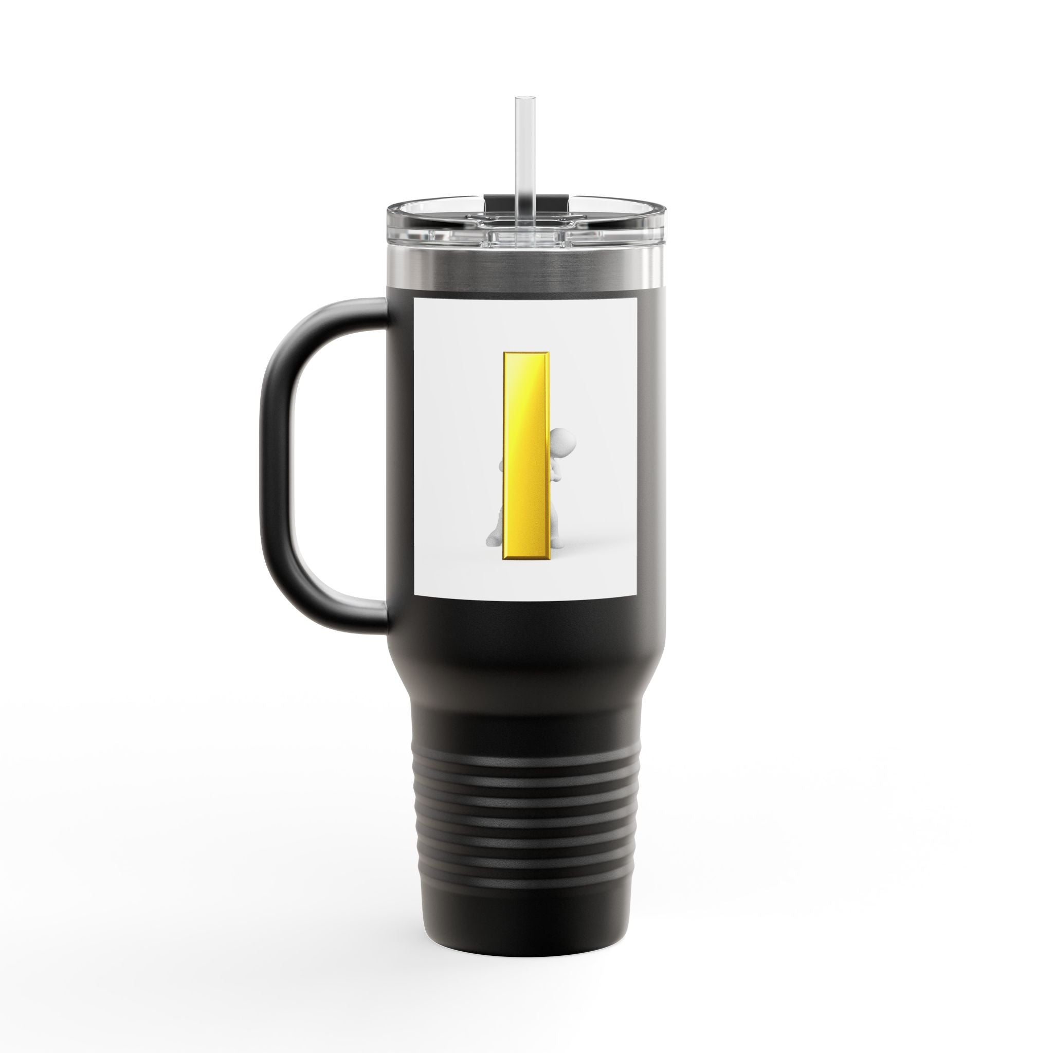 Yellow Letter i Character Travel Mug | 40oz Insulated Tumbler