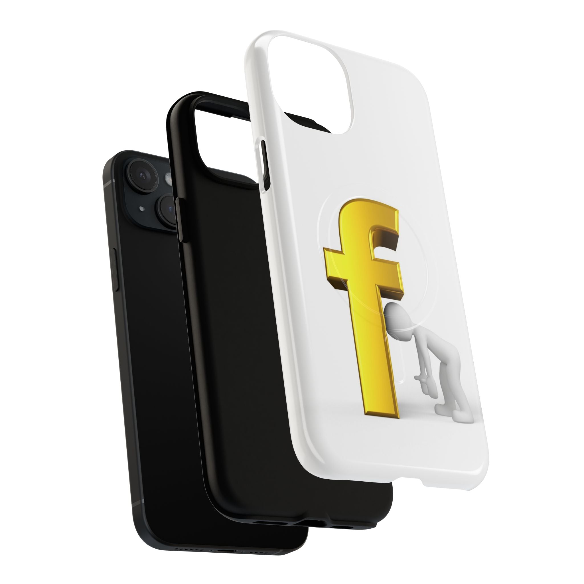 3D Gold Letter F Phone Case | Tough Magnetic Case