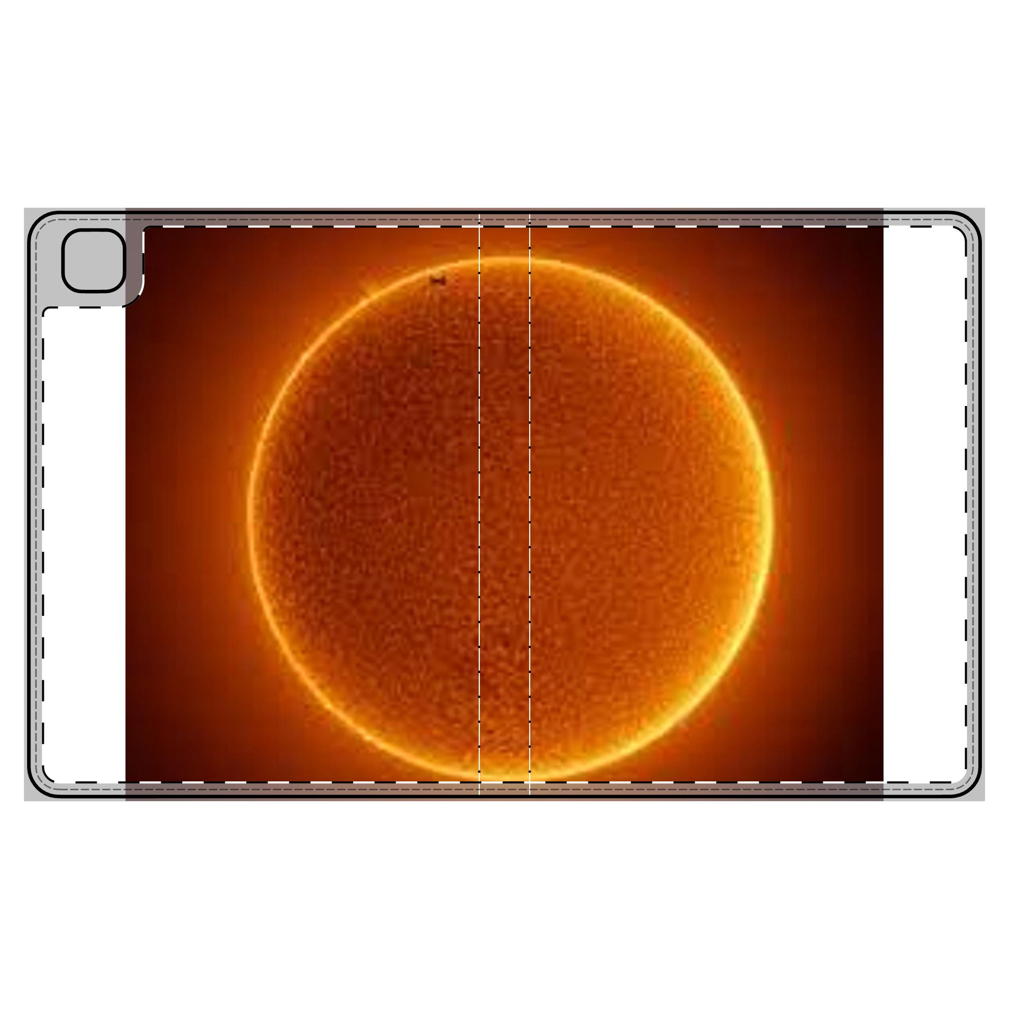 Solar Flare Sun Illustration Tablet Folio Case | Golden Starburst Design