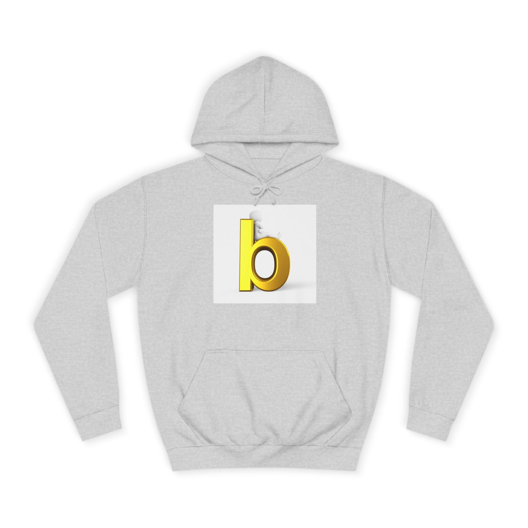 Yellow 3D Letter b Hoodie | Minimal Monogram Initial Sweatshirt