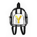 Yellow 3D Letter Y Graphic Clear Stadium Backpack | Transparent School Bag