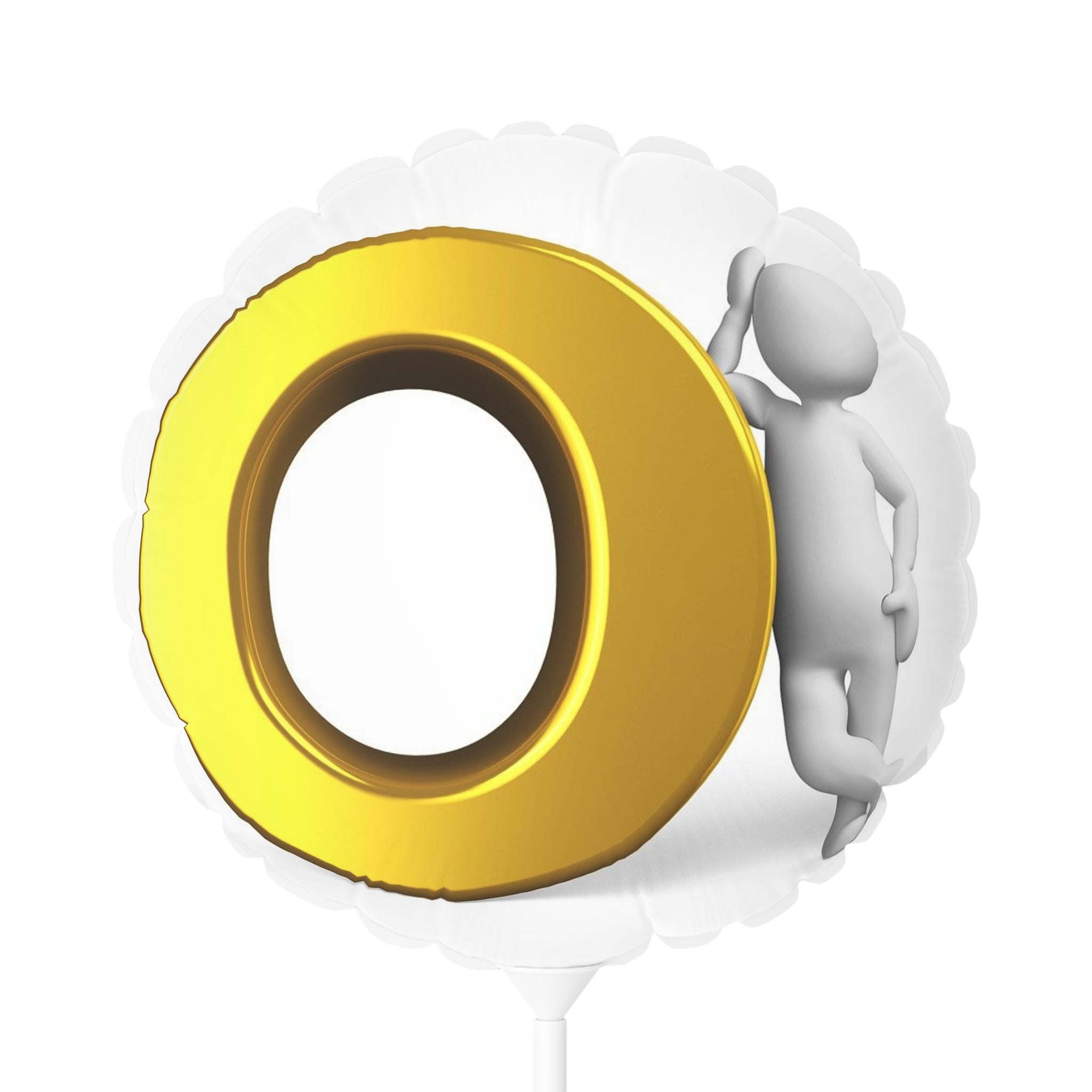 Gold Letter O Balloon 11" Foil Balloon | Round or Heart Shape