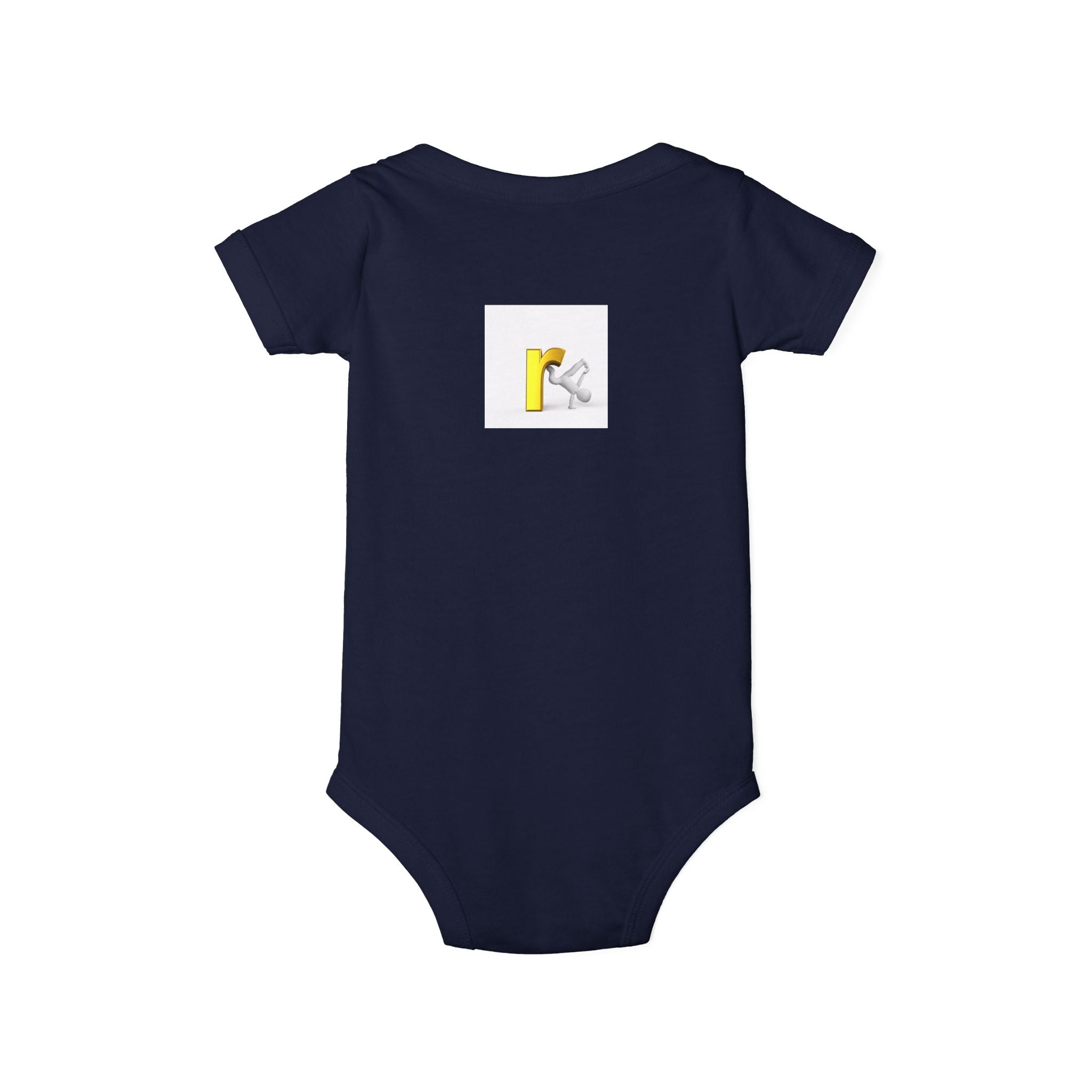 Yellow Letter R Monogram Baby Onesie | Infant Jersey One Piece