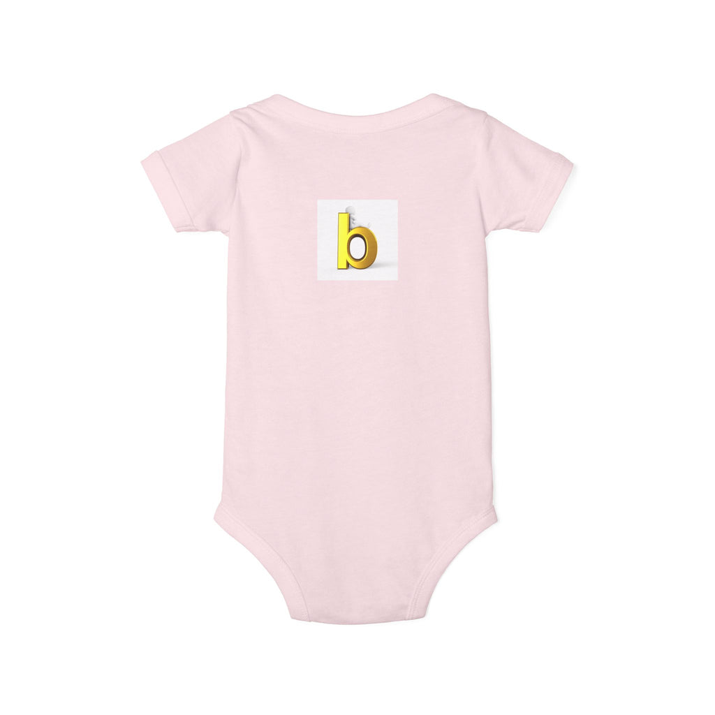 Yellow Lowercase b Infant Onesie | Baby Bodysuit