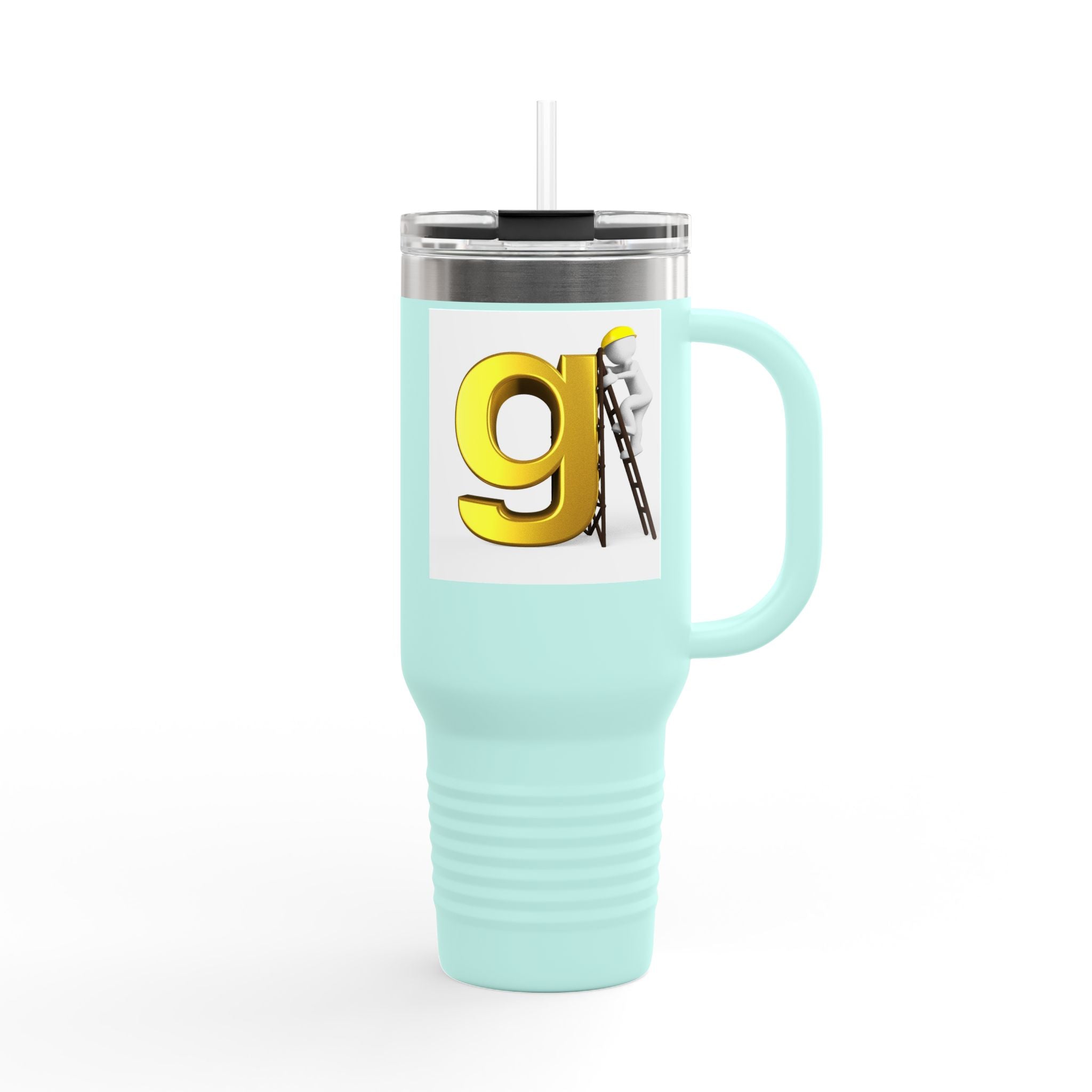 Yellow Letter G Monogram Travel Mug | 40oz Insulated Tumbler