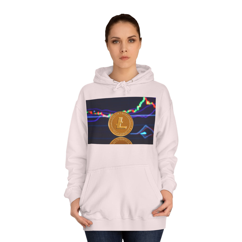 Litecoin Coin Graphic Hoodie | Crypto Chart Design, Digital Currency Apparel