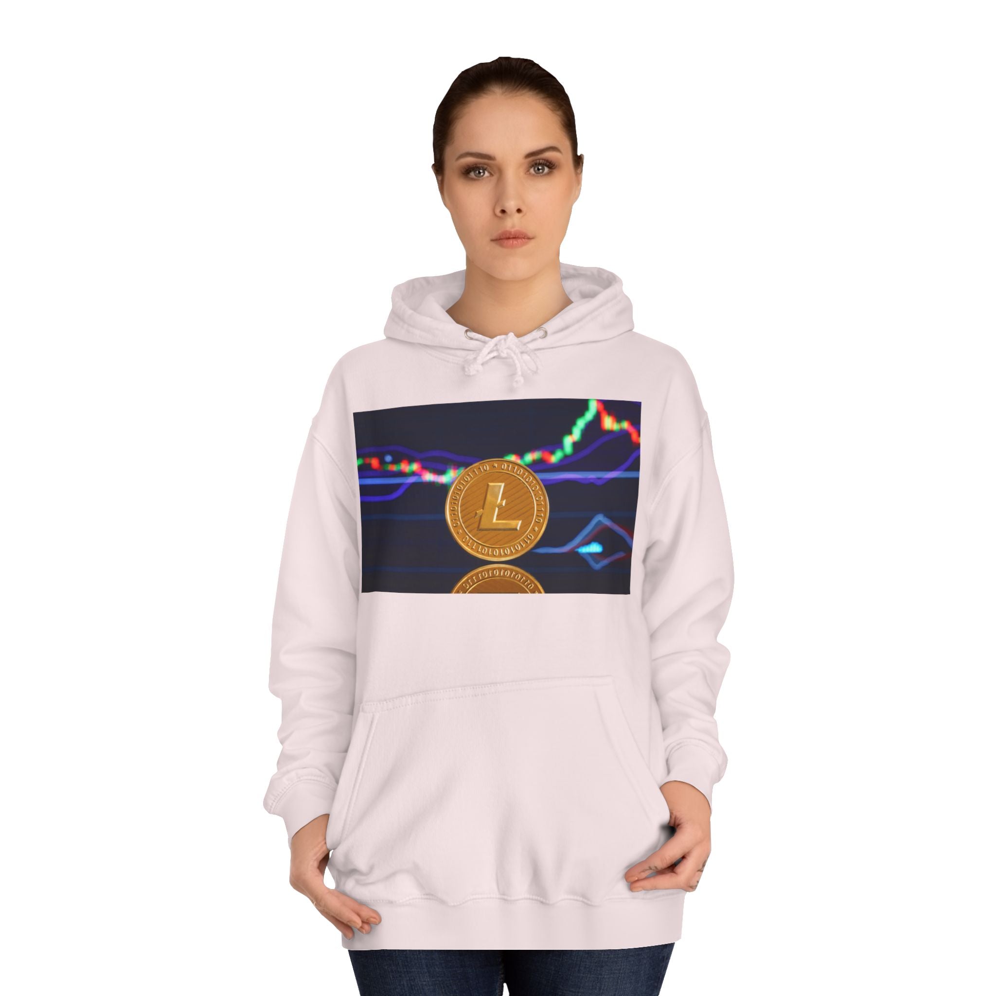 Litecoin Coin Graphic Hoodie | Crypto Chart Design, Digital Currency Apparel
