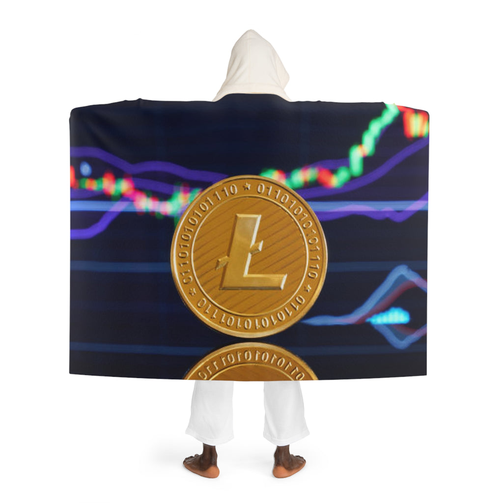 Litcoin Cryptocurrency Coin Hooded Sherpa Blanket