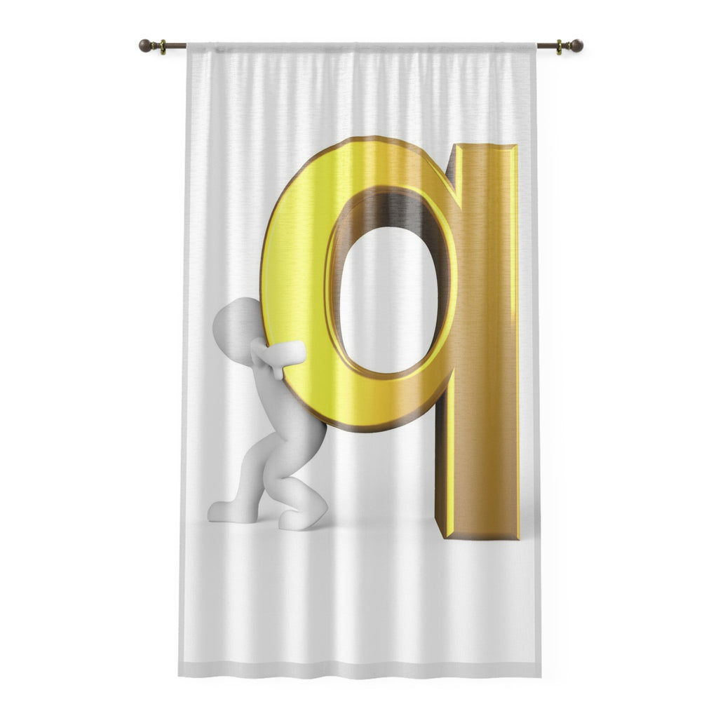 3D Gold Letter Q Curtain | Window Curtain, Alphabet Home Decor