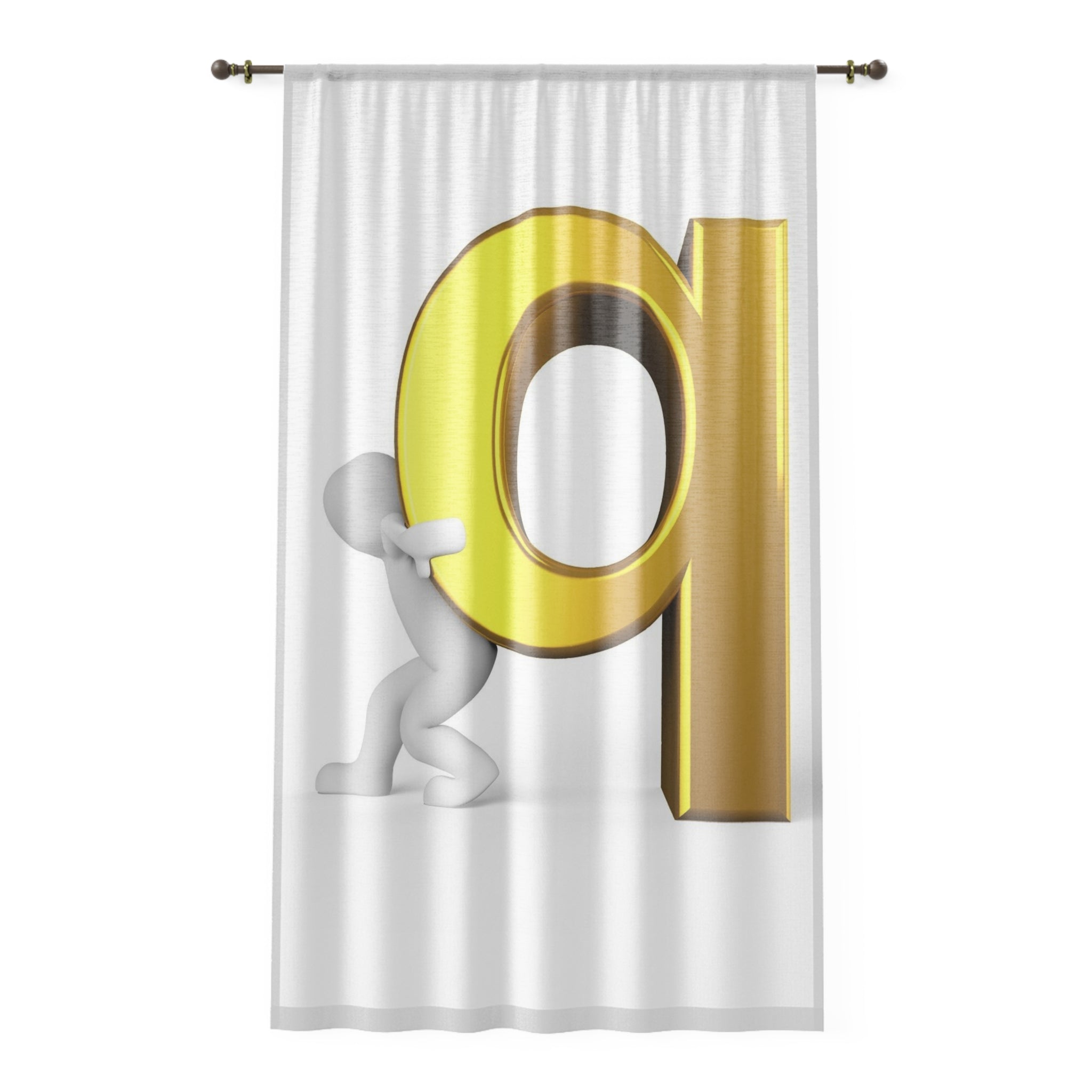 3D Gold Letter Q Curtain | Window Curtain, Alphabet Home Decor
