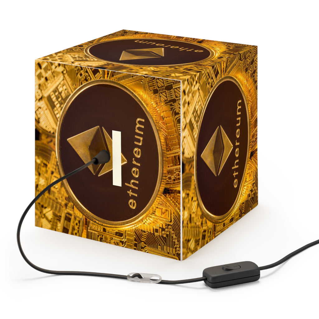 Ethereum Coin Light Cube Lamp | Crypto Decor, Blockchain Artwork