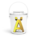 Gold Letter Ä Ice Bucket with Tongs | Monogram Champagne Cooler
