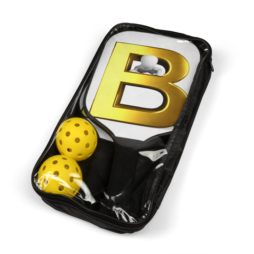 Gold Letter B Pickleball Paddle
