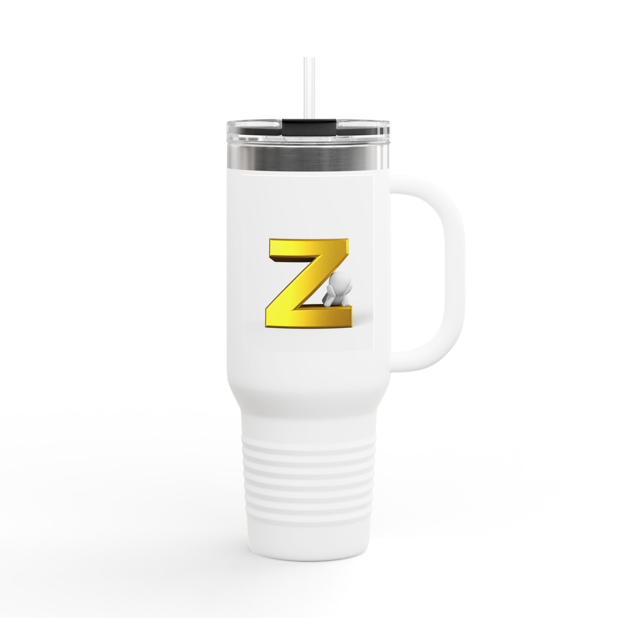 Gold Letter Z Monogram Travel Mug | 40oz Insulated Tumbler