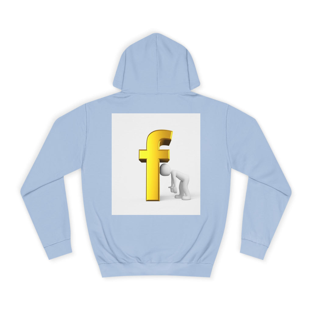 Yellow 3D Letter F Kneeling Figure Hoodie | Typography Graphic