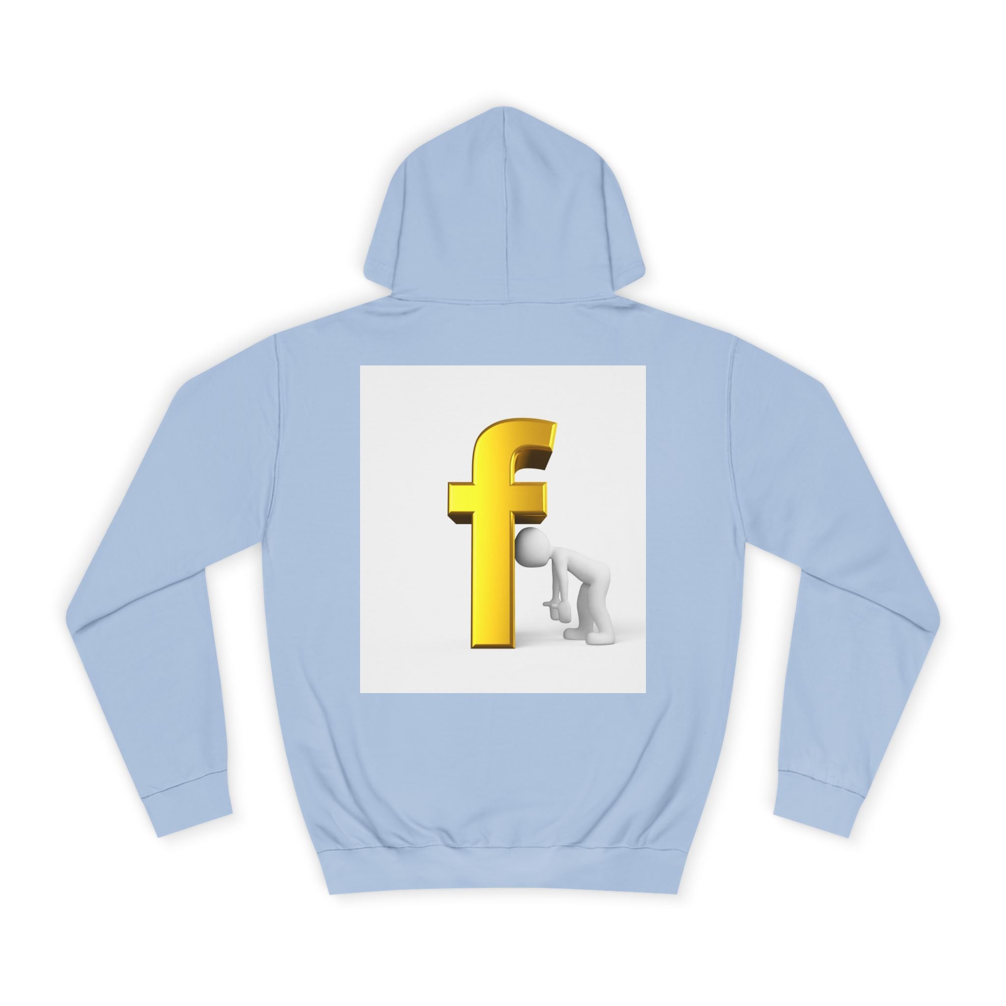 Yellow 3D Letter F Kneeling Figure Hoodie | Typography Graphic