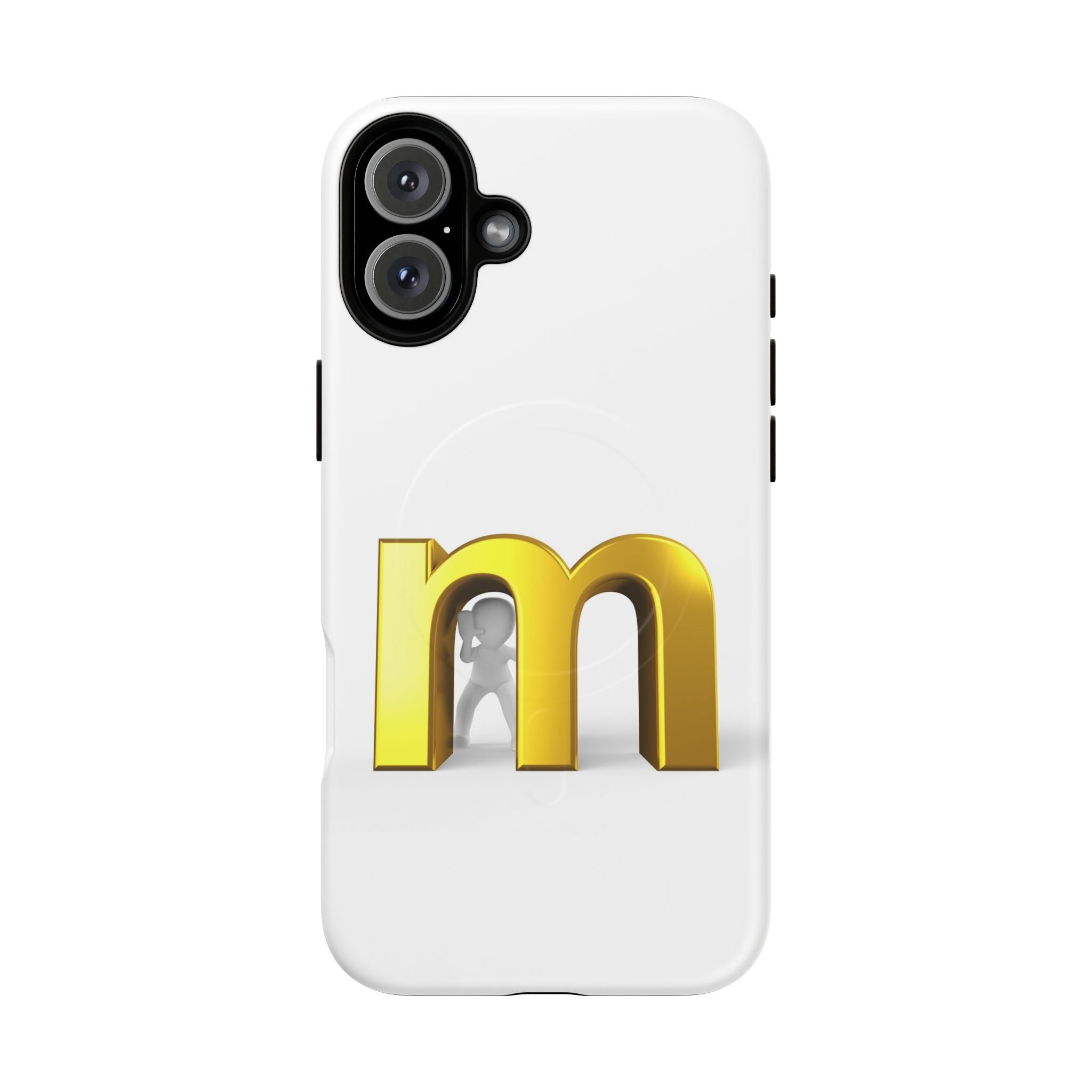 Coque de téléphone Lettre M dorée | Coque magnétique renforcée, Initiale Monogramme