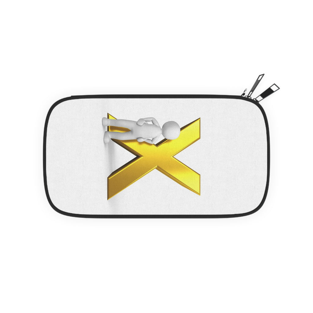 3D Figure with Gold X Passport Wallet | Minimalist Travel Accessory