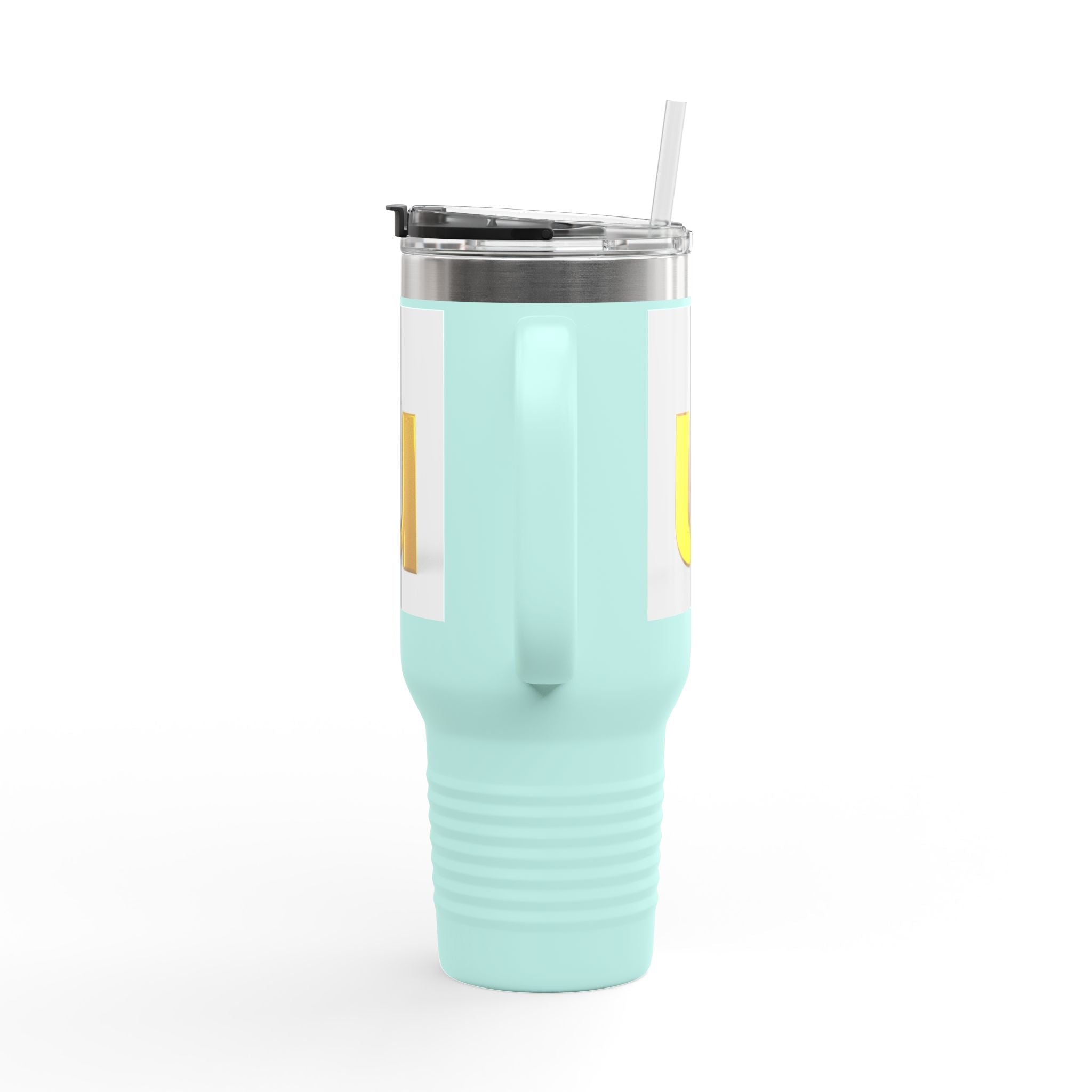 3D Gold Letter U with Figure Insulated Travel Mug | 40oz Tumbler