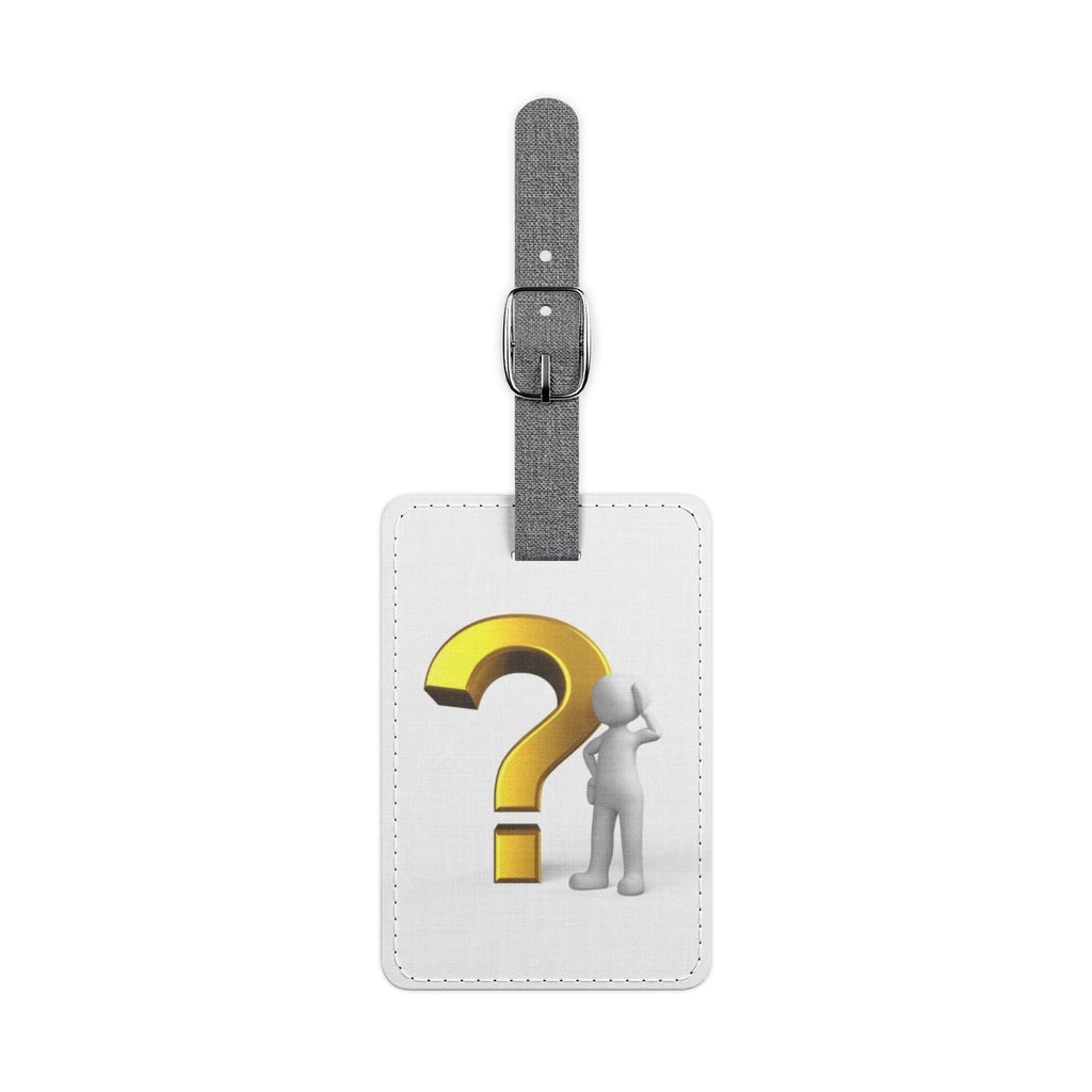 Yellow Question Mark Character Luggage Tag | Saffiano Polyester Rectangle