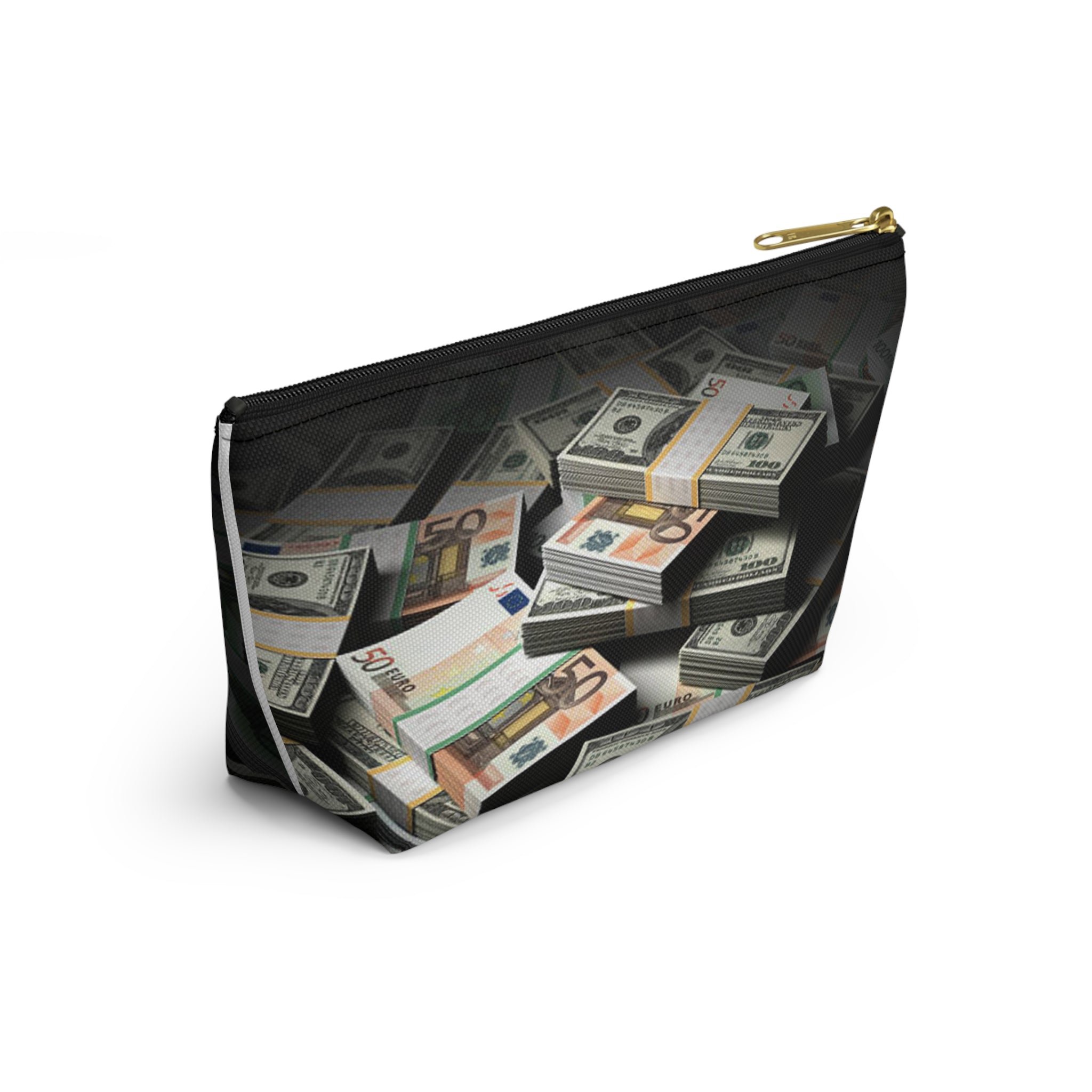 Stacks of Money Accessory Pouch | Cash Print T-Bottom Pouch