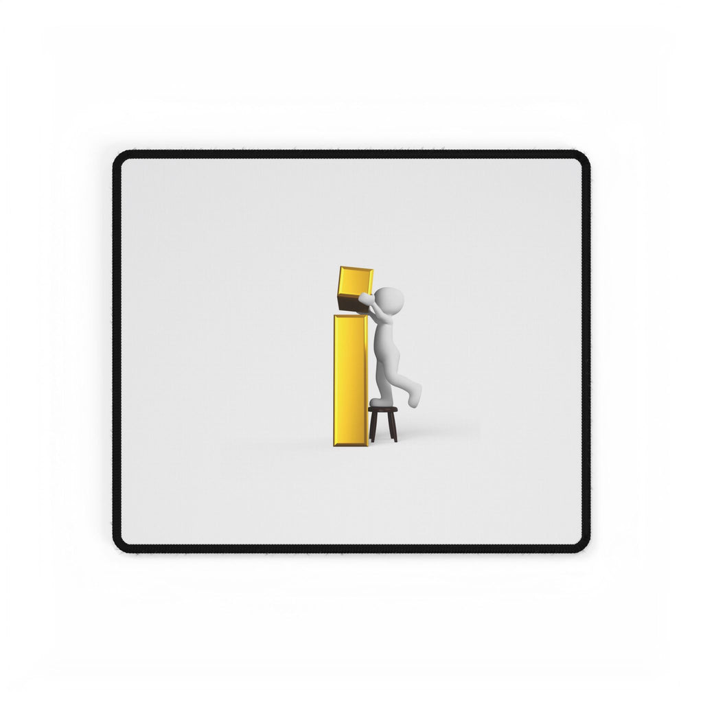 3D Figure Building Gold Letter i Desk Mat | Large Mouse Pad