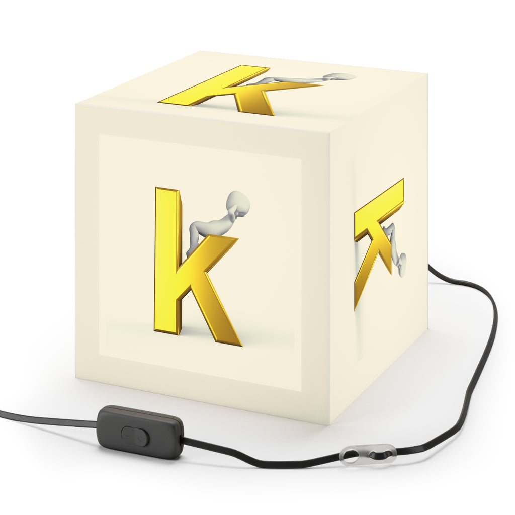 Golden K Initial Cube Lamp | Light Cube Lamp, Monogram Home Decor