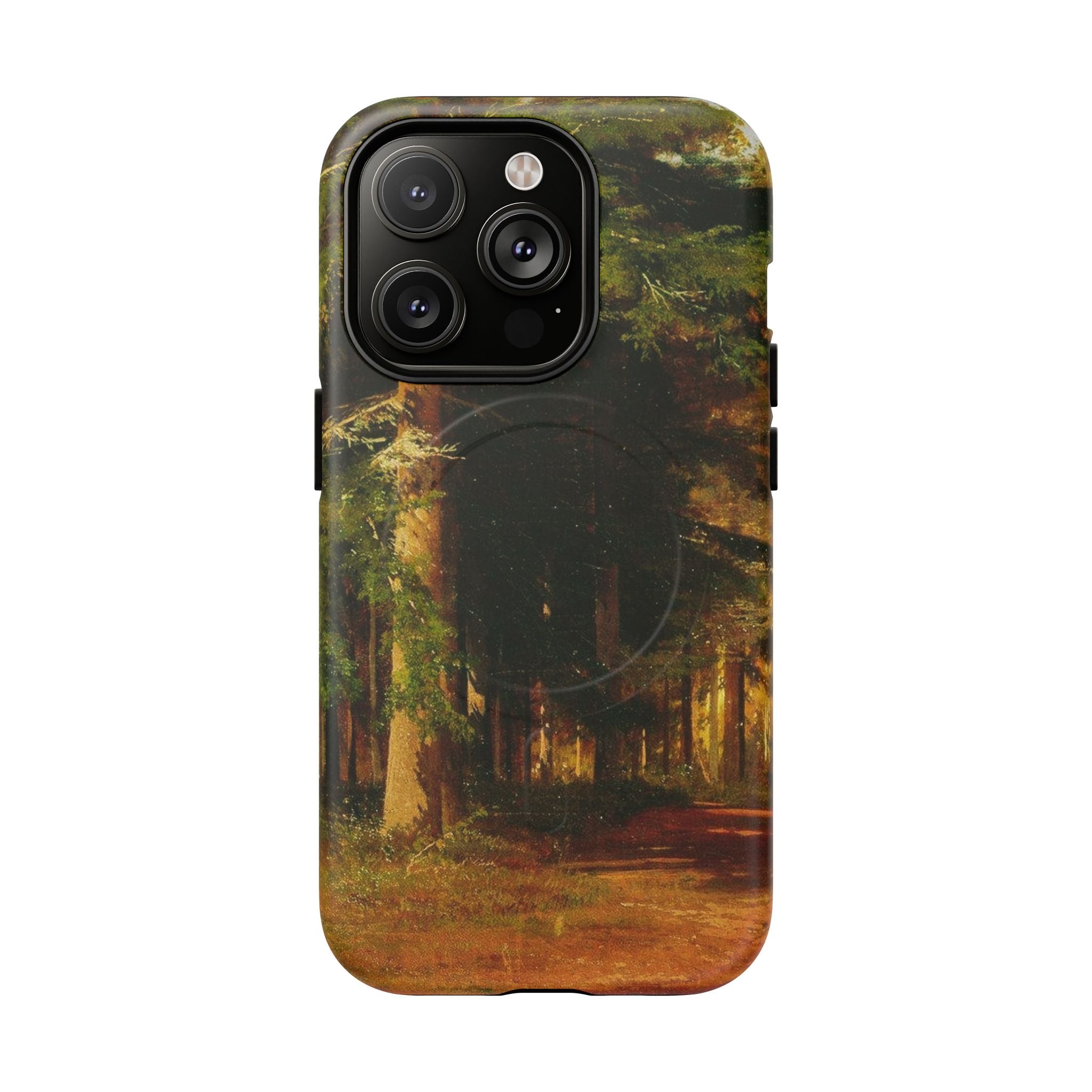 Coque de téléphone Chemin forestier d'automne | Coque magnétique robuste, illustration de paysage d'automne