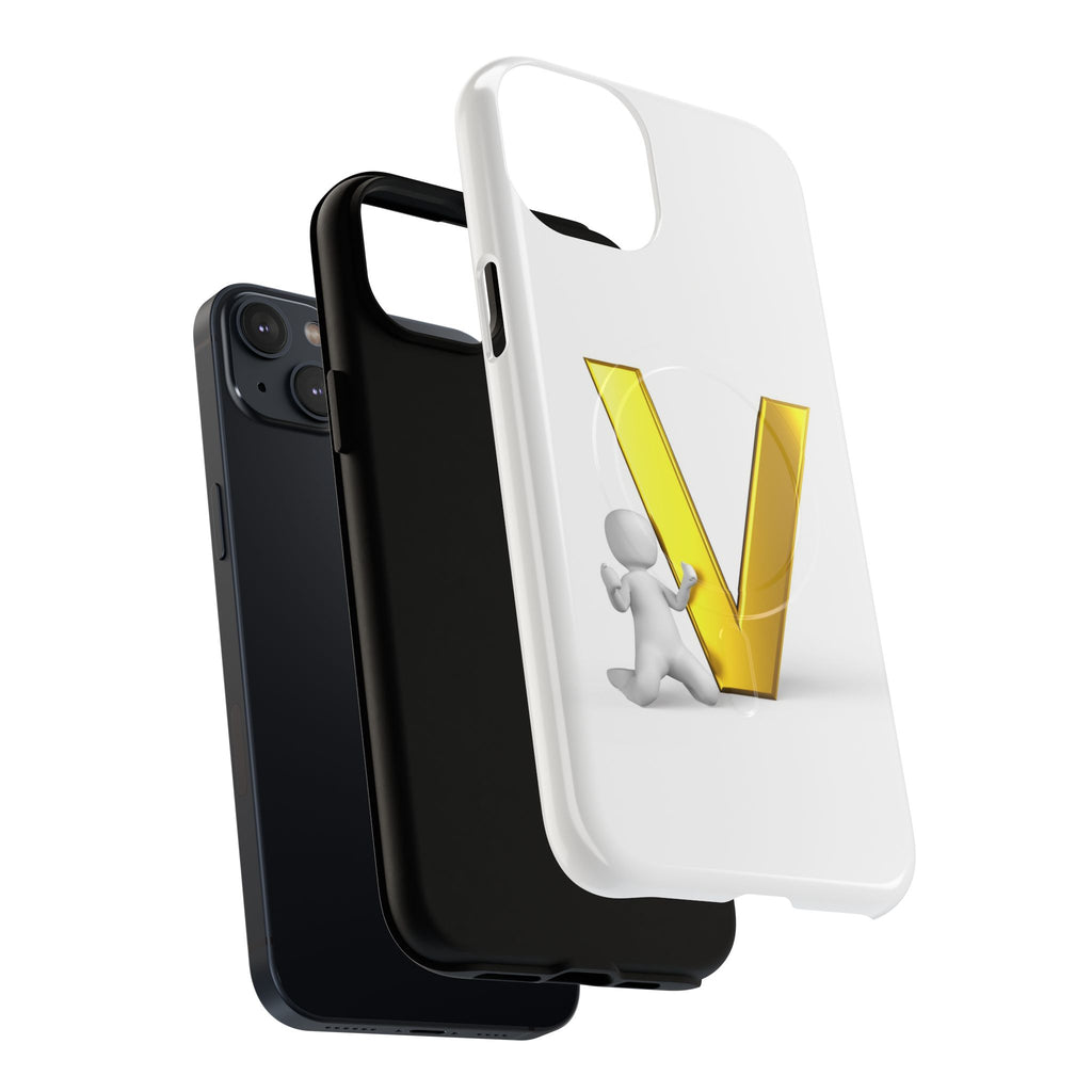 Gold Letter V Monogram Phone Case | Tough Magnetic Case