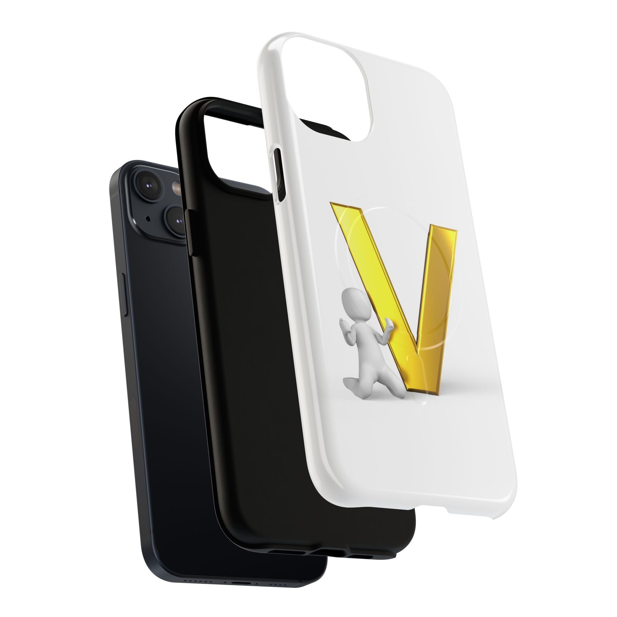 Gold Letter V Monogram Phone Case | Tough Magnetic Case