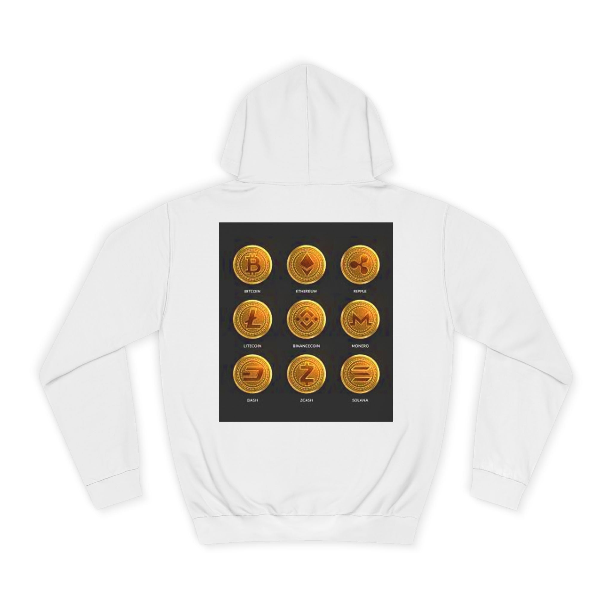 Crypto Coin Icons Hoodie | Bitcoin Ethereum Litecoin Ripple Doge Zcash Monero