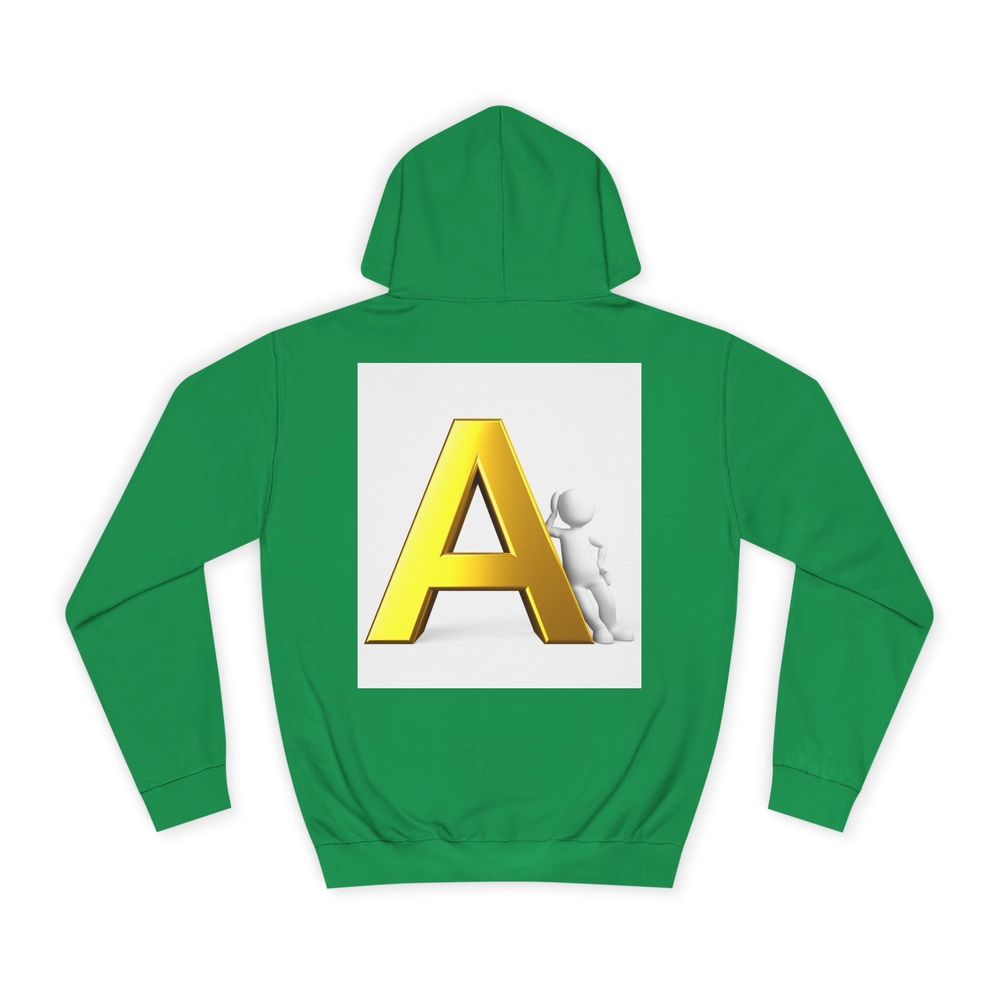 Gold 3D Letter A Hoodie | Monogram Initial A sweatshirt