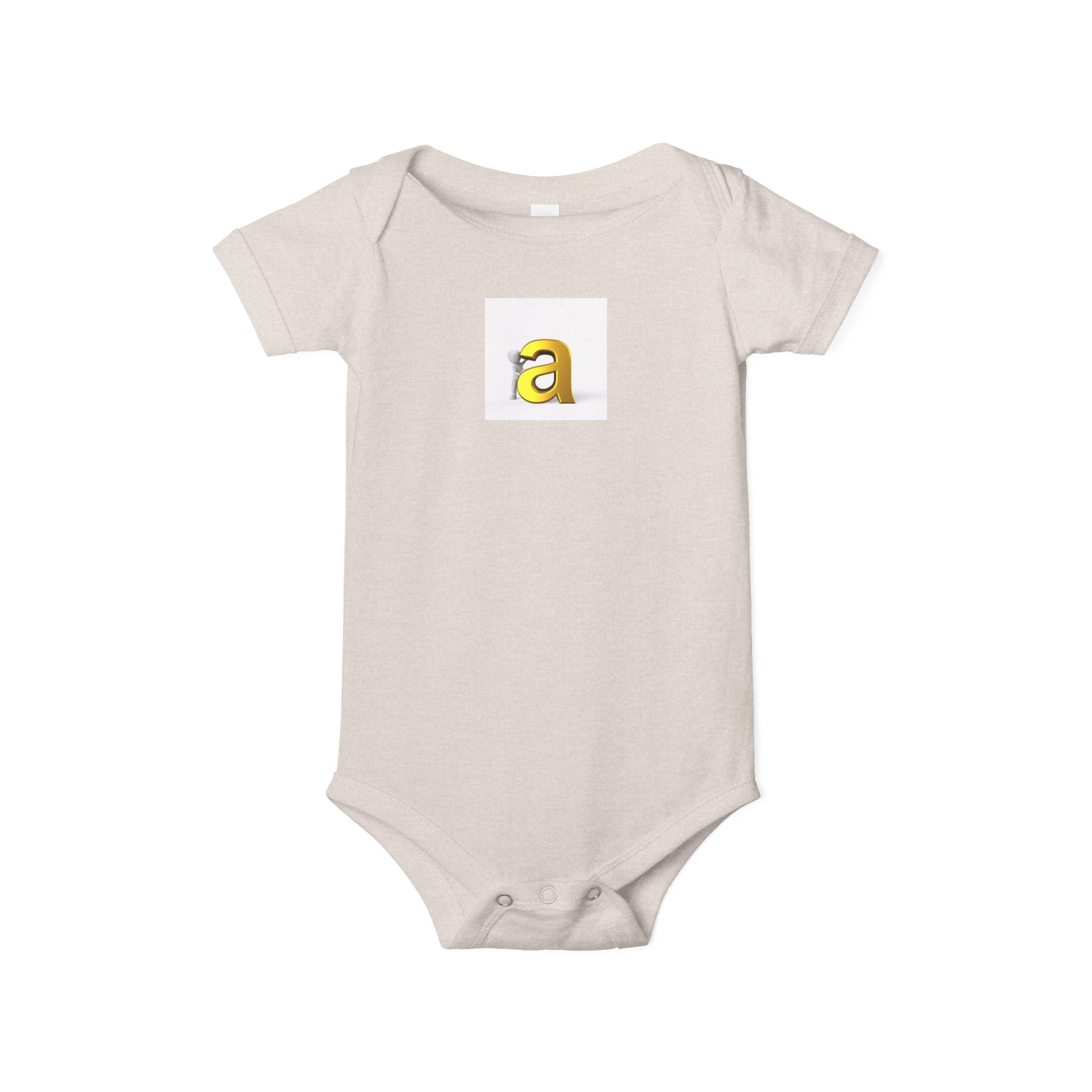 Grenouillère bébé lettre « a » dorée | Barboteuse en jersey pour nourrisson