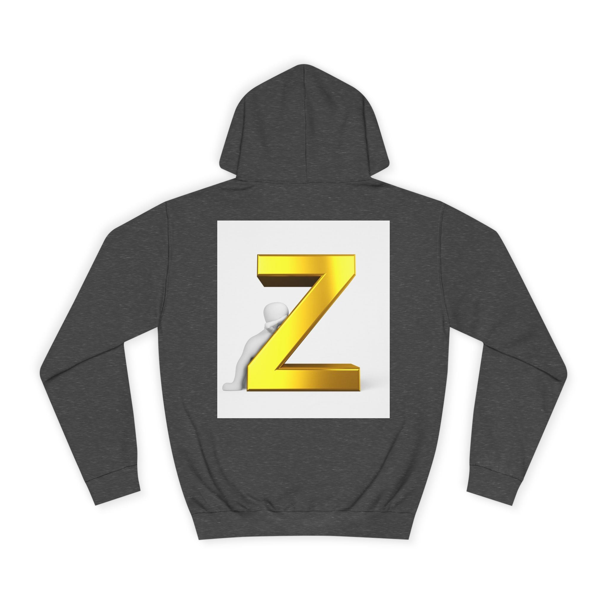Gold 3D Letter Z Hoodie | Monogram Initial Sweatshirt