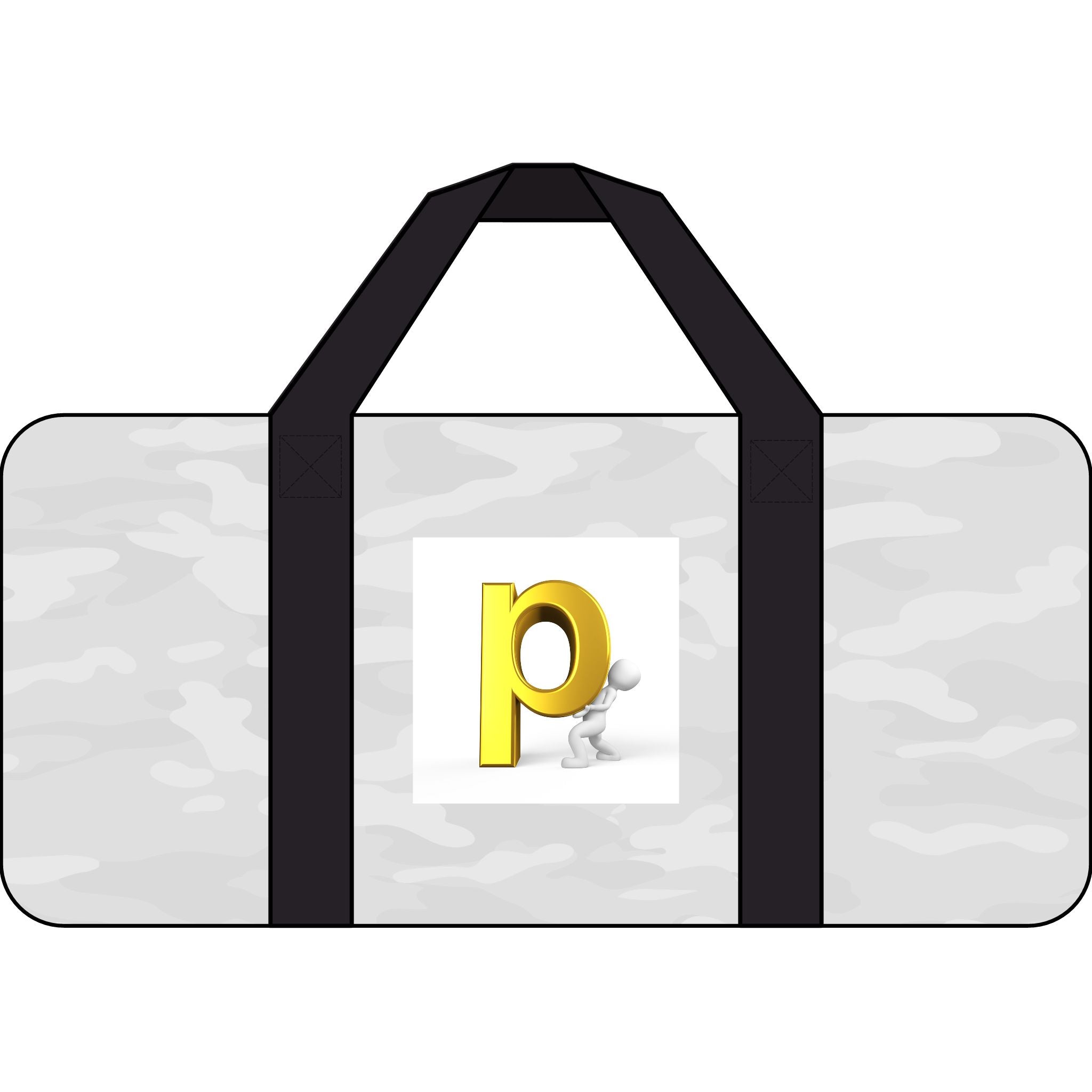 Yellow 'p' Logo Tripper Duffel Bag | Checker Strap or Black Camo
