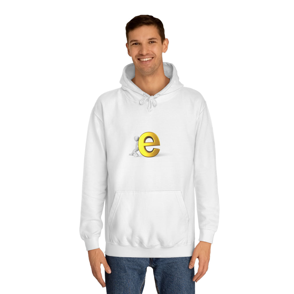 3D Gold Letter E Hoodie | Minimal Alphabet Monogram | Initial Sweatshirt