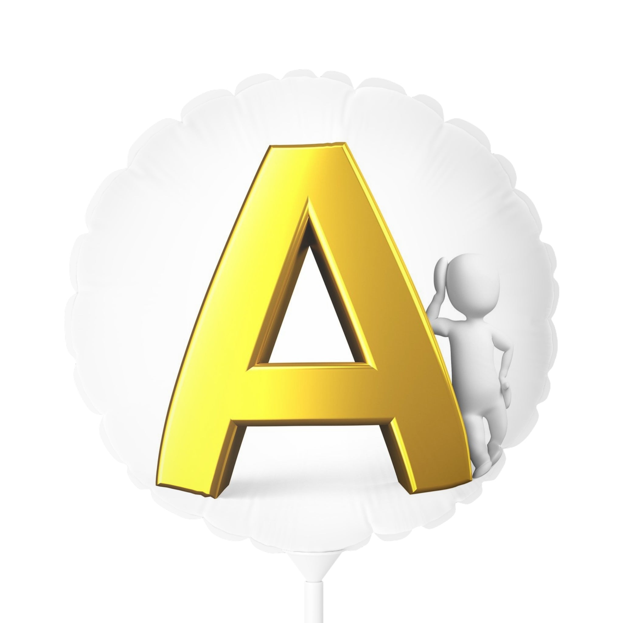 Gold Letter A Balloon Round Balloon | 11-inch Heart or Round