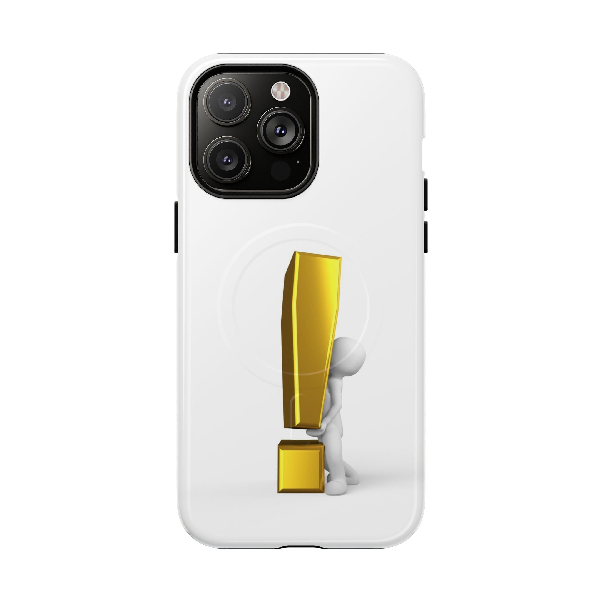 Coque de téléphone aimantée robuste Point d'exclamation doré