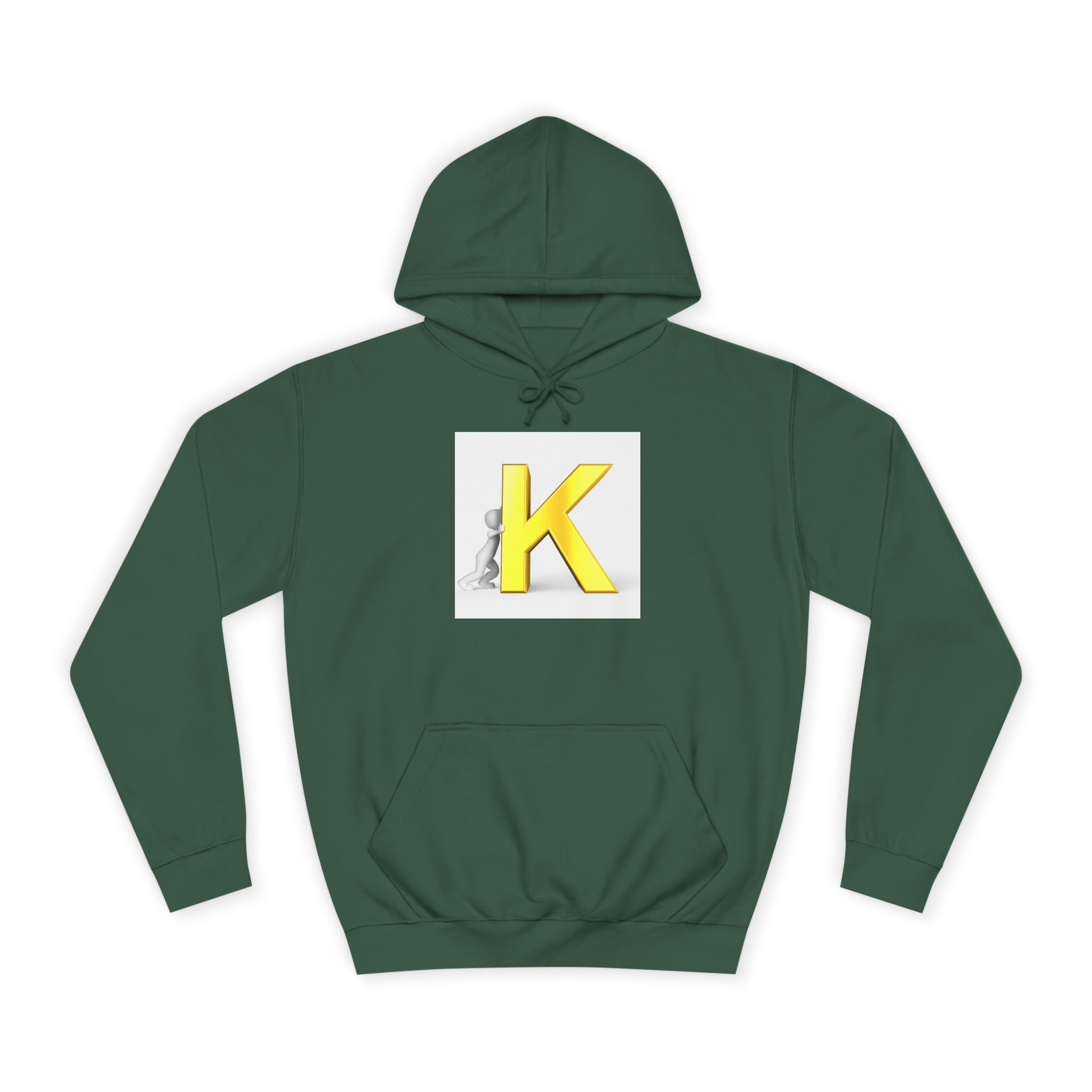 Yellow 3D Letter K hoodie | Initial Monogram, Alphabet Graphic