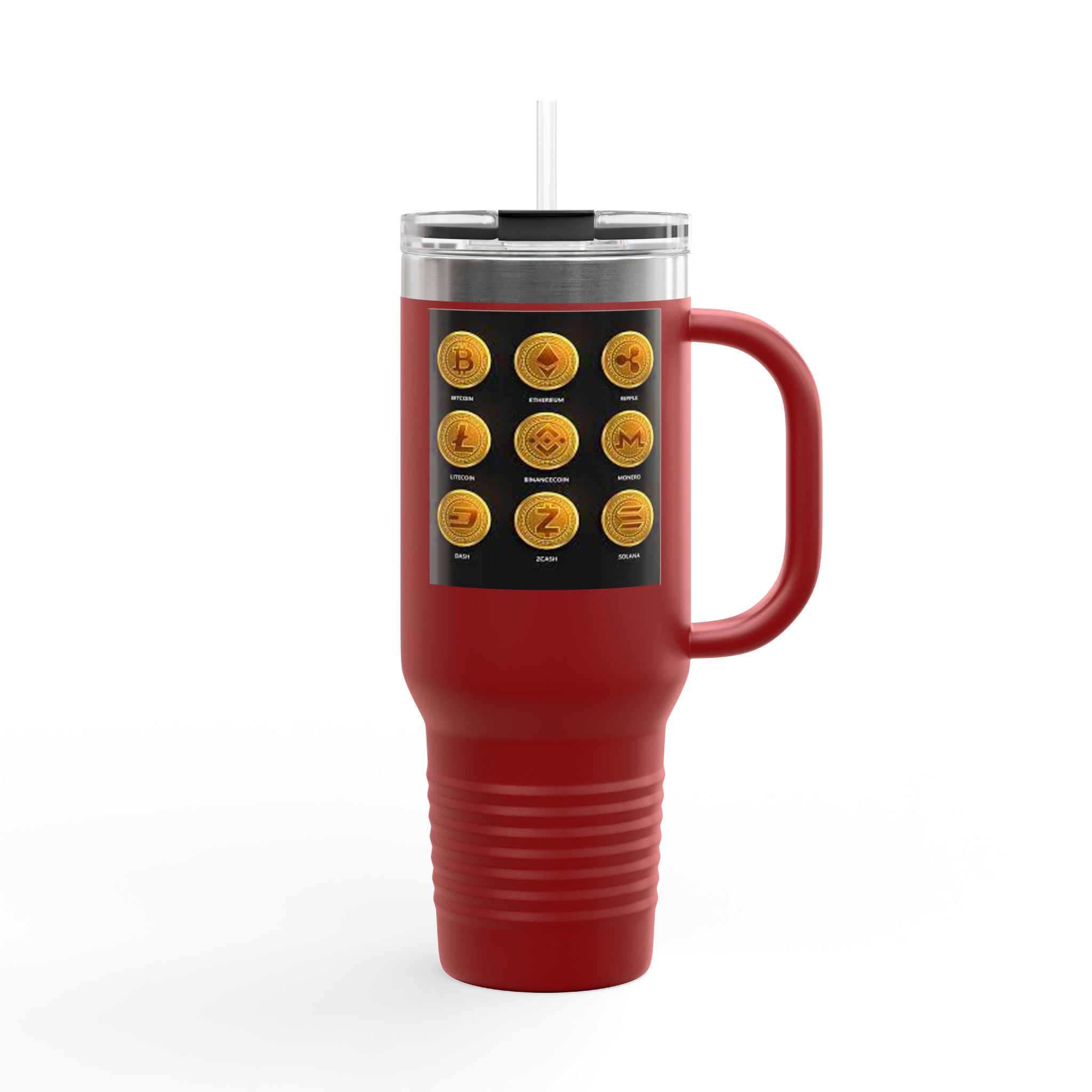 Crypto Currencies Icons 40oz Travel Mug | Insulated Tumbler