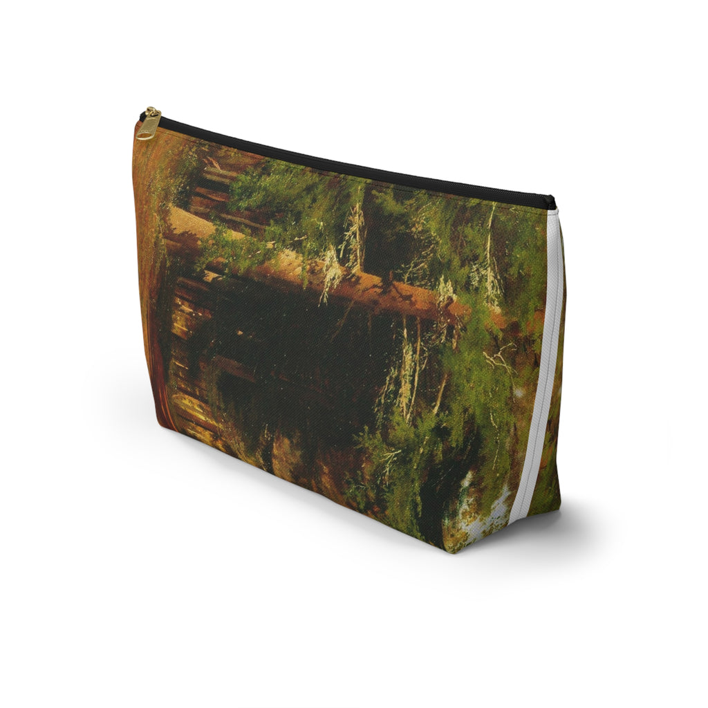 Forest Path Accessory Pouch | T-Bottom Cosmetic Bag, Woodland Nature Print
