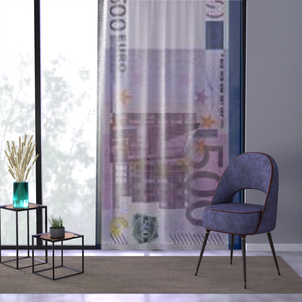 500 Euro Banknote Window Curtain | Money Print Drapery