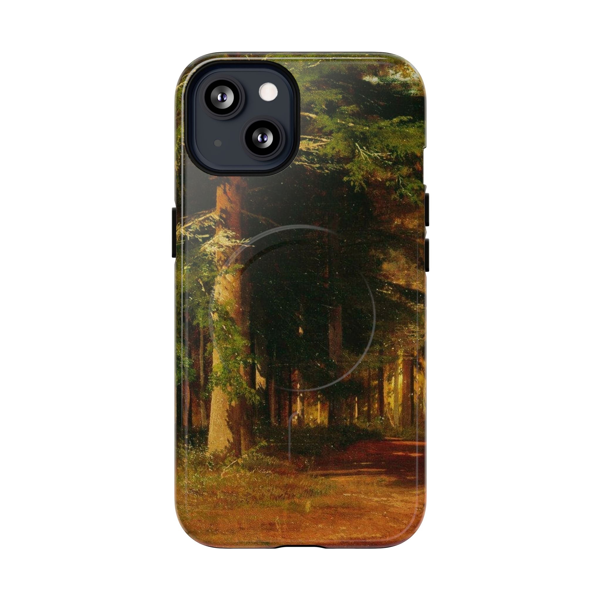 Coque de téléphone Chemin forestier d'automne | Coque magnétique robuste, illustration de paysage d'automne