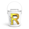 Gold Letter R Monogram Ice Bucket with Tongs | Personalized Initial Cooler