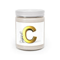 Gold Letter C Initial Candle Soy Jar | 9oz White Lid